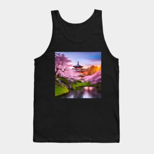 Cherry Blossoms Japanese Garden Tank Top